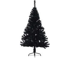 Dirbtinis prieššventinis eglutė su šviesomis Juoda 120 cm PVC