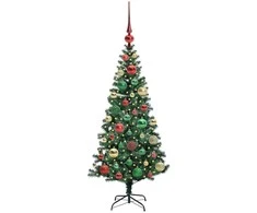 Dirbtinis prieššventinis eglutė su šviesomis Žalia 120 cm