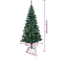 Dirbtinis prieššventinis eglutė su šviesomis Žalia 240 cm