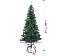 Dirbtinis prieššventinis eglutė su šviesomis Žalia 240 cm