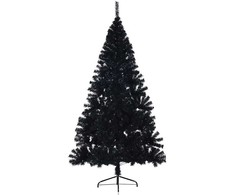Dirbtinis prieššventinis eglutė su šviesomis Juoda 240 cm PVC