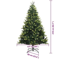 Dirbtinis sulankstomas Kalėdų medis su 300 LED Žalia 210 cm