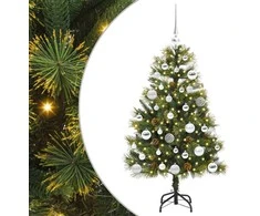 Dirbtinis sulankstomas kalėdų medis su kankorėžiais 120 cm