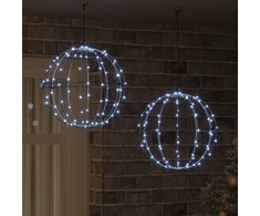 Dovana 2 vnt. Šalta balta 40 x 40 x 42 cm Metalas 192 LED