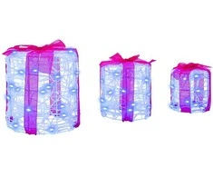 Dovanos Dėžutės Dekoracija 3 pcs Mėlyna 20 x 20 x 21 cm Akrilas