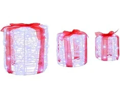 Dovanos Dėžutės Dekoracija 3 pcs Šalta balta 20 x 20 x 21 cm