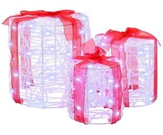 Dovanos Dėžutės Dekoracija 3 pcs Šalta balta 20 x 20 x 21 cm