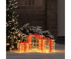 Dovanų Dėžė 3 vnt. 60 LED Šilta balta 20 x 20 x 20 cm Akrilas