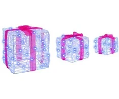 Dovanų Dėžė su 60 LED 3 pcs Mėlyna 20 x 20 x 20 cm Akrilas