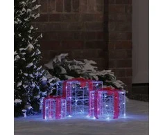 Dovanų Dėžė 3 vnt. 60 LED Mėlyna 20 x 20 x 20 cm Akrilas