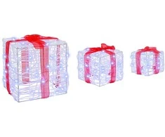 Dovanų Dėžė su 60 LED 3 pcs Šalta balta 20 x 20 x 20 cm Akrilas