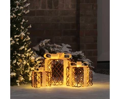 Apšviesta Kalėdinė Dovana 3 vnt. 150 LED Šilta balta