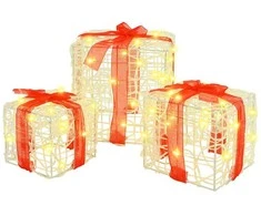 Dovanų Dėžė su 60 LED 3 pcs Šilta balta 20 x 20 x 20 cm Akrilas