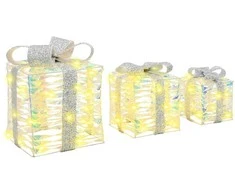 Dovanų Dėžė su 60 LED 3 pcs Šilta balta 20 x 20 x 20 cm PET