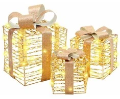 Dovanų Dėžė su 60 LED 3 pcs Šilta balta 20 x 20 x 20 cm PET