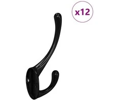 Drabužių kabliukas 12 pcs Juoda 102 x 29 x 47mm Cinko Lydinys