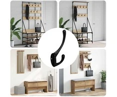 Drabužių kabliukas 12 pcs Juoda 102 x 29 x 47mm Cinko Lydinys