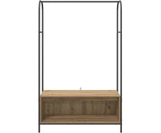 Drabužių stovas su saugykla Rudas ąžuolas 100 x 44 x 160 cm