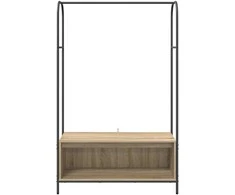 Drabužių stovas su saugykla Rudas ąžuolas 100 x 44 x 160 cm