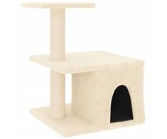 Draskyklė katėms su stovais iš sizalio, kreminės spalvos, 48cm