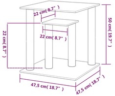 Draskymo stovai katėms su platformomis, kreminės spalvos, 50cm