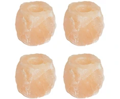 Druskos akmens tealight laikikliai 4 vnt. Rožinė Druskos akmuo