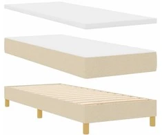 Kiemas lova su čiužiniu Kreminė 80 x 200 cm audinys
