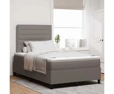 Kiemas lova su čiužiniu su LED Taupe 120 x 190 cm audinys