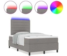 Kiemas lova su LED juostelėmis Tortora 120 x 190 cm audinys