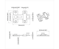 Durų užraktas 423 pcs Sidabro 70 x 8 mm Plienas