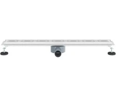 Dušo nuotekų stiklinis dangtelis su 360° sifonu Sidabro 80 cm