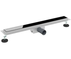 Dušo nutekėjimas su stiklo dangteliu Juoda 80 cm