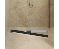 Dušo nutekėjimas su stiklo dangteliu Juoda 100 cm