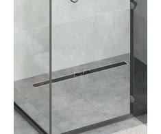 Dušo nutekėjimas su stiklo dangteliu Juoda 90 cm