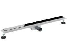 Dušo nutekėjimas su stiklo dangteliu Juoda 100 cm