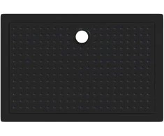 Dušo padėklas su taškais 120 x 80 x 4 cm ABS Juoda