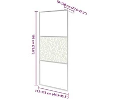 Dušo sienelė, 115x195cm, ESG stiklas, su akmenukais