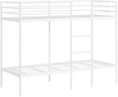 Dviaukštė lova be čiužinio Balta 80x200 cm Plienas