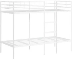 Dviaukštė lova be čiužinio Balta 90x200 cm Plienas