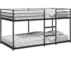 Dviaukštė lova be čiužinio Juoda 75x190 cm Plienas