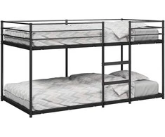 Dviaukštė lova be čiužinio Juoda 90x200 cm Plienas