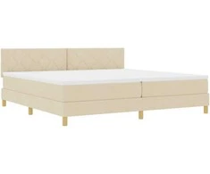LED Čiužinio Lova su galvūgalio Kreminė 200 x 200 cm audinys