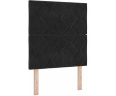 Kiemas lova su galvūgalio Juodas 80 x 200 cm Aksomas