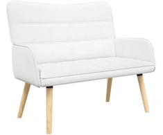 Dviejų vietų sofa Baltas 115 x 61 x 87 cm audinys