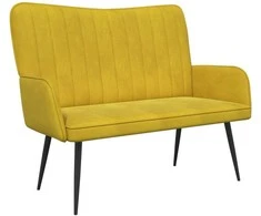 Dviejų vietų sofa Geltona 115 x 61 x 87 cm Aksomas
