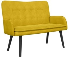 Dviejų vietų sofa Geltona 115 x 61 x 87 cm Aksomas
