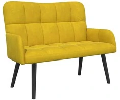 Dviejų vietų sofa Geltona 115 x 61 x 87 cm Aksomas