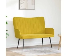 Dviejų vietų sofa Geltona 115 x 61 x 87 cm Aksomas