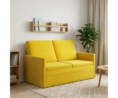 Dviejų vietų sofa Geltona 130 x 81 x 82 cm Aksomas