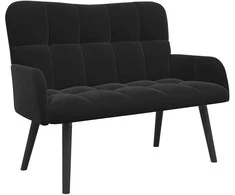 Dviejų vietų sofa Juodas 115 x 61 x 87 cm Aksomas